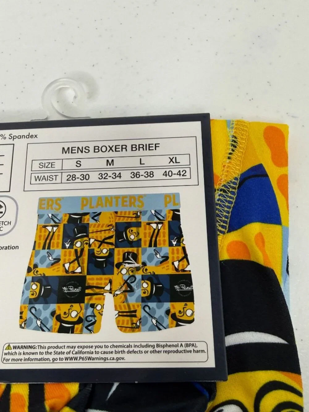Planters Mr Peanut Mens Boxer Briefs Size L 36-38 Novelty Food Underwear NWT